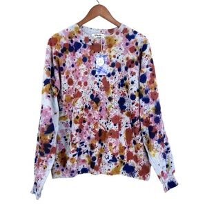 New ANNA JOYCE Sweatshirt Tie Dye Splatter Crewneck, Hand Dyed